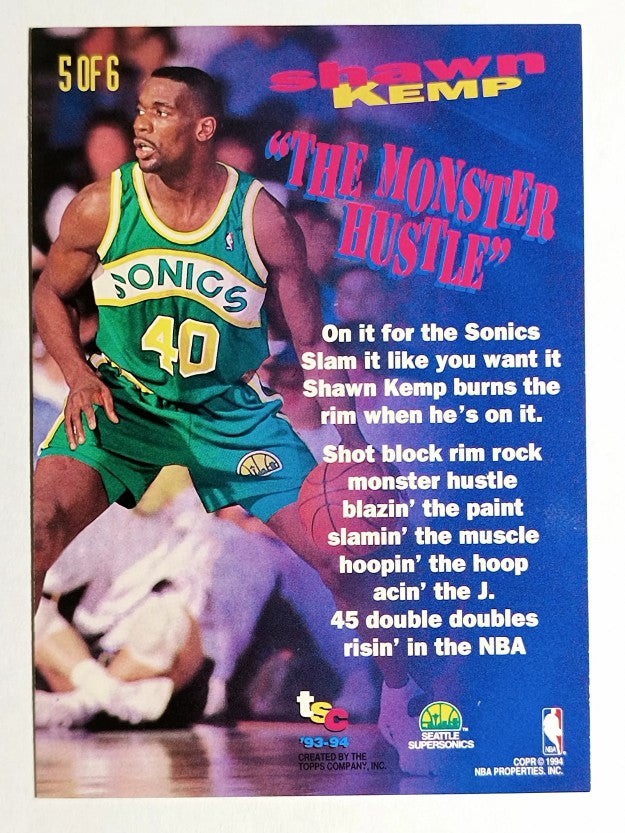 1993-94 Stadium Club Rim Rockers #5 Shawn Kemp