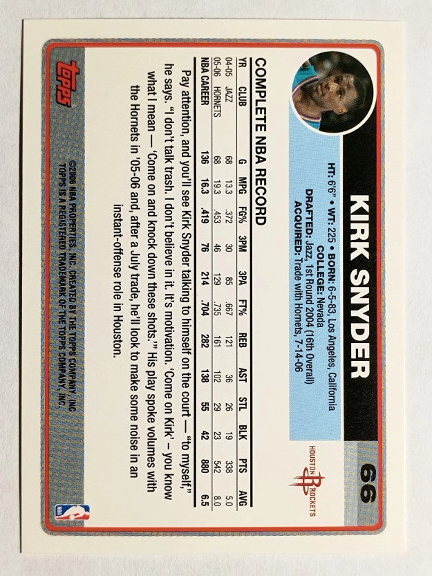 2006-07 Topps #66 Kirk Snyder