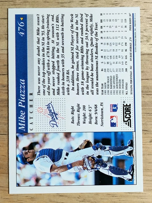 1994 Score #476 Mike Piazza
