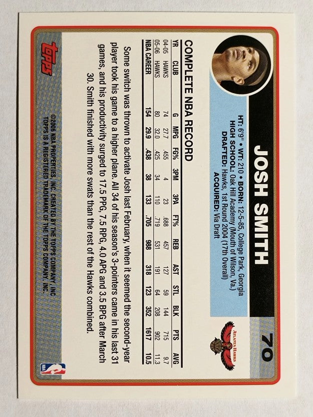 2006-07 Topps #70 Josh Smith