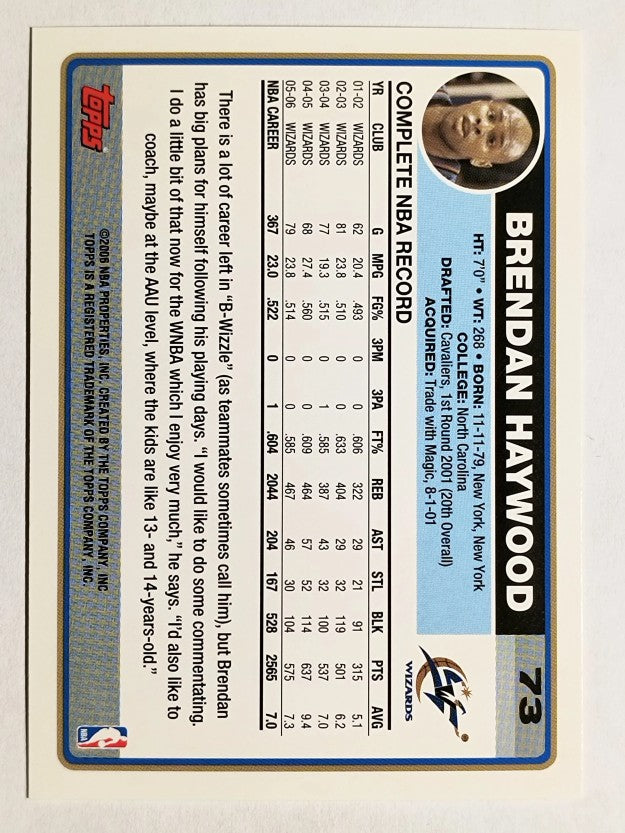 2006-07 Topps #73 Brendan Haywood