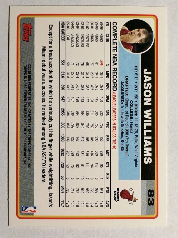 2006-07 Topps #83 Jason Williams