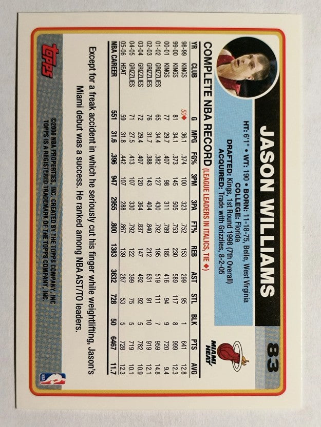 2006-07 Topps #83 Jason Williams