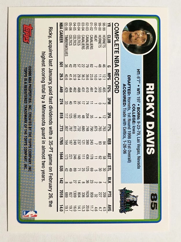 2006-07 Topps #85 Ricky Davis