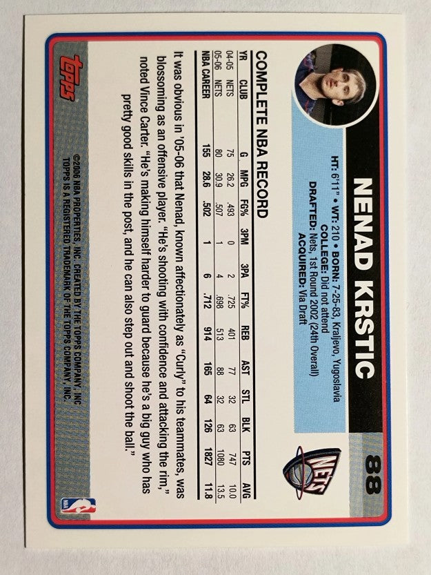 2006-07 Topps #88 Nenad Krstic