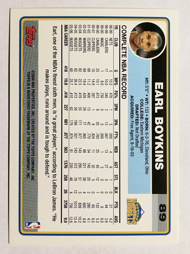 2006-07 Topps #89 Earl Boykins