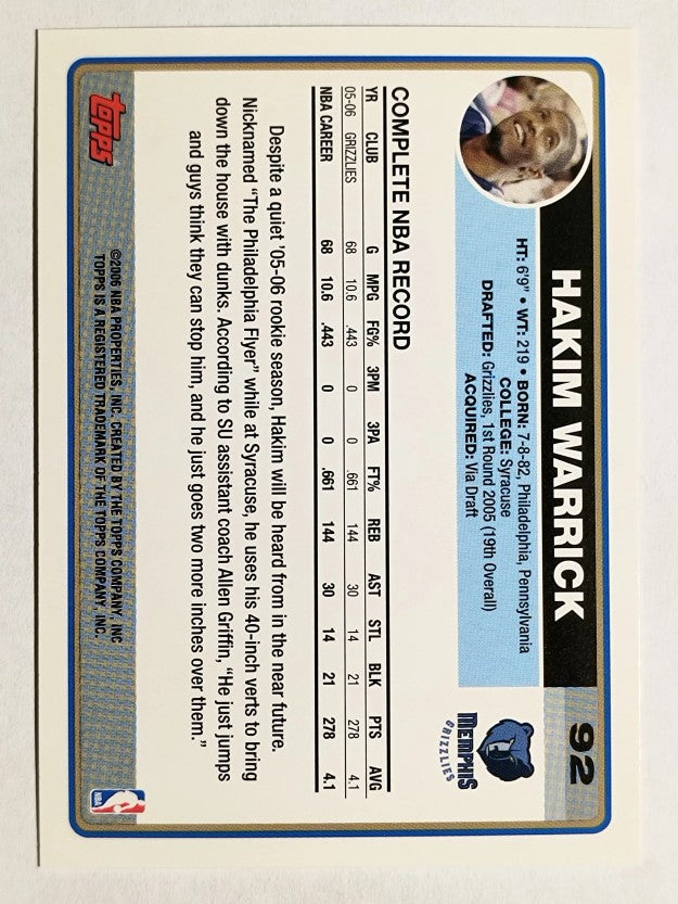 2006-07 Topps #92 Hakim Warrick