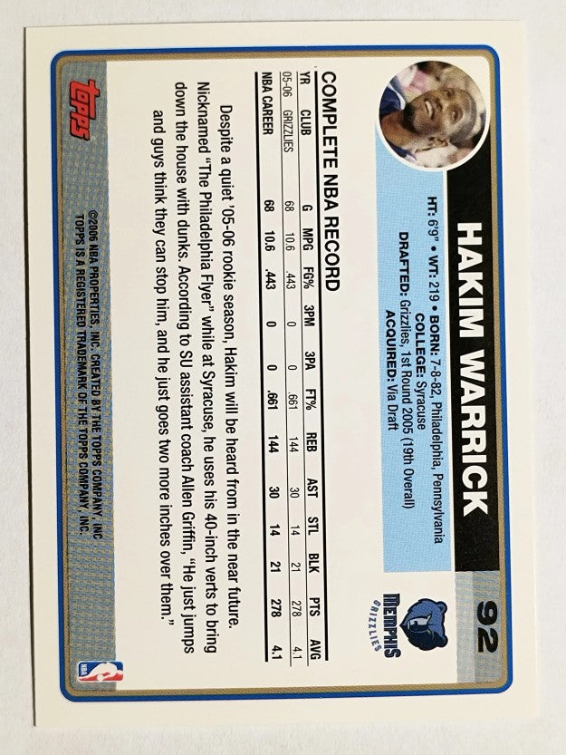 2006-07 Topps #92 Hakim Warrick