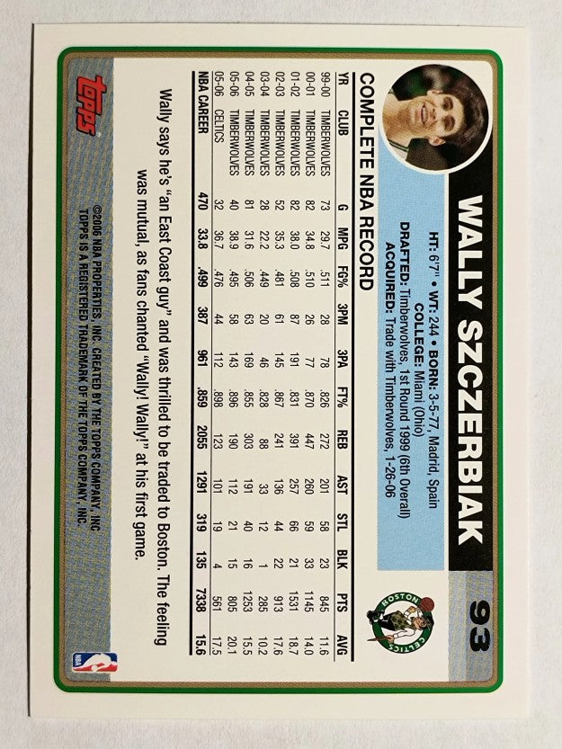 2006-07 Topps #93 Wally Szczerbiak