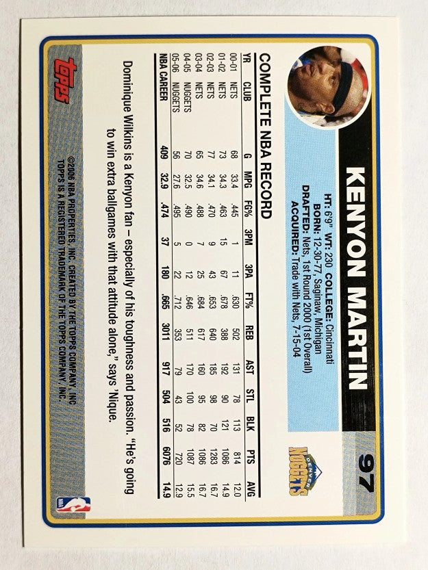 2006-07 Topps #97 Kenyon Martin