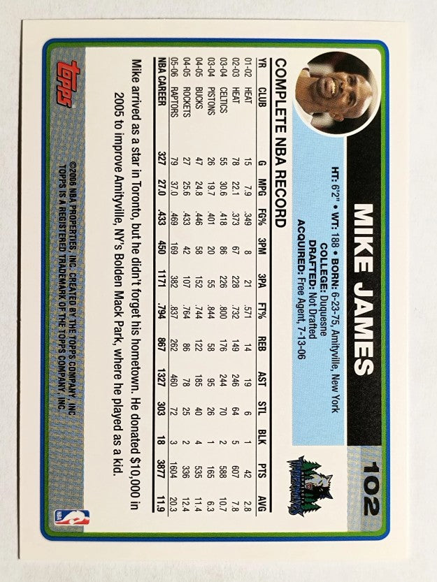 2006-07 Topps #102 Mike James