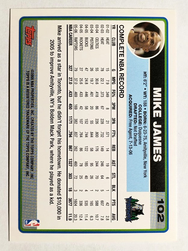 2006-07 Topps #102 Mike James