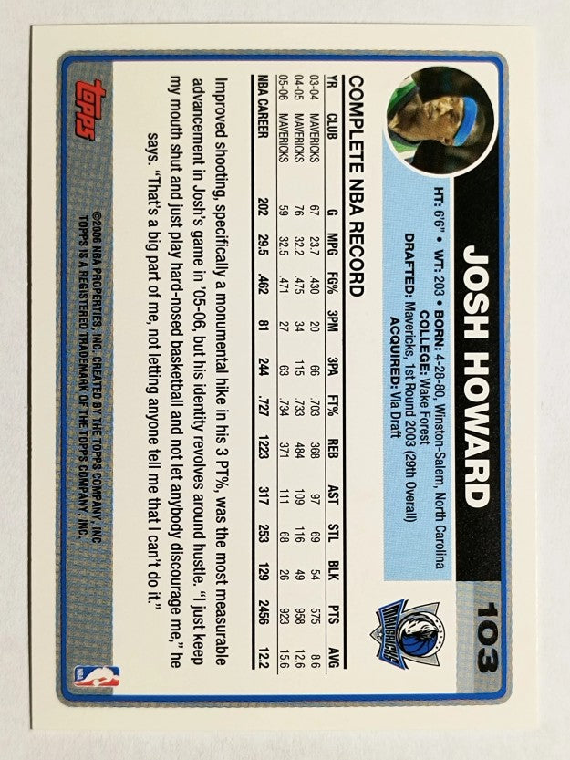 2006-07 Topps #103 Josh Howard