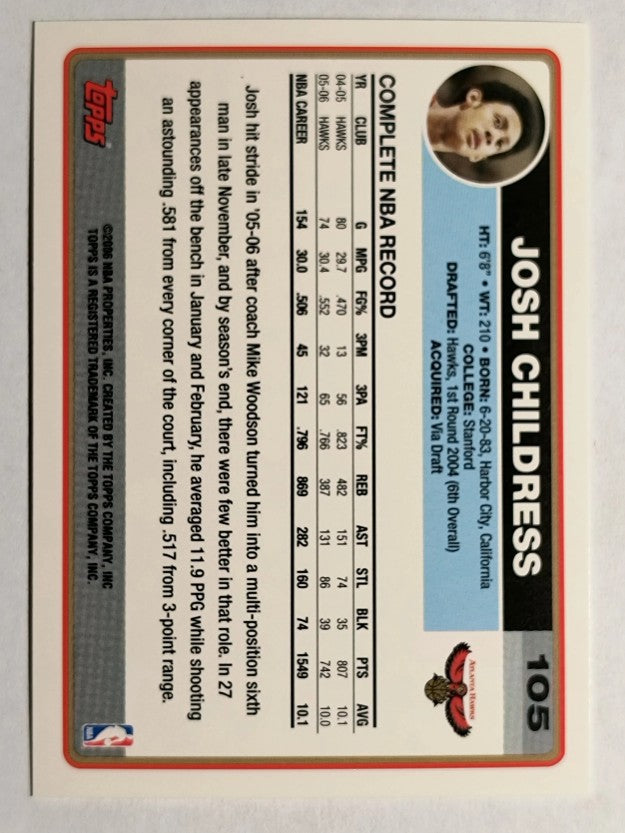 2006-07 Topps #105 Josh Childress