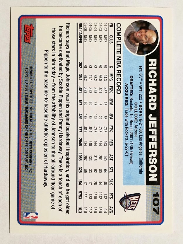 2006-07 Topps #107 Richard Jefferson