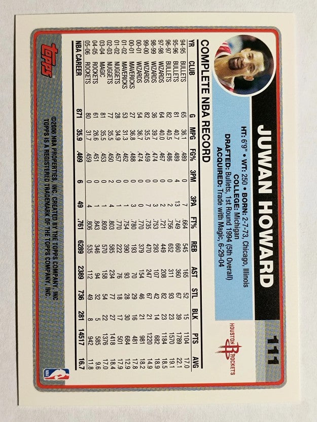 2006-07 Topps #111 Juwan Howard
