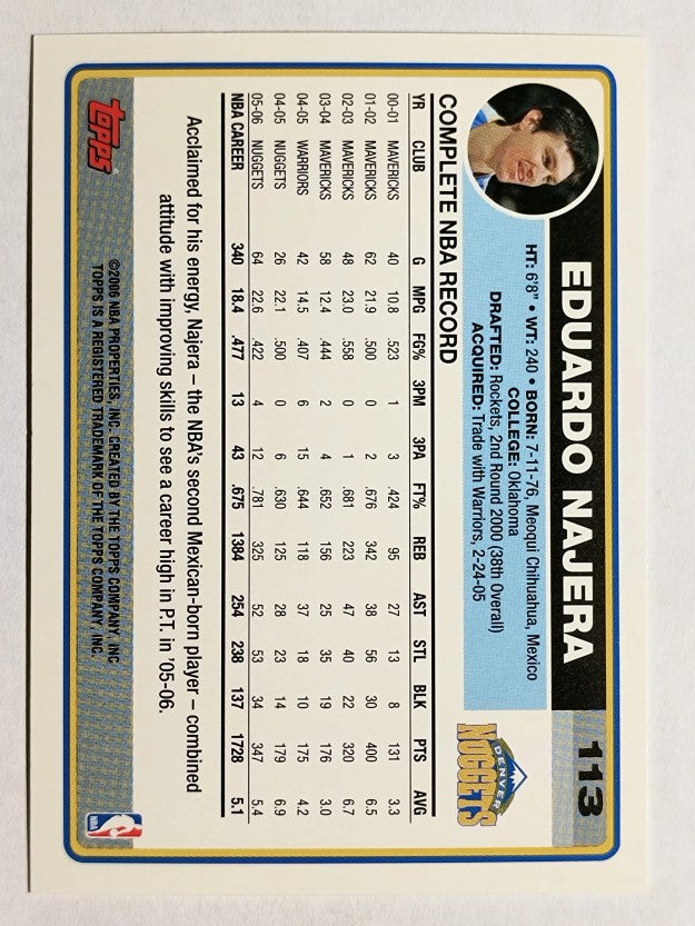 2006-07 Topps #113 Eduardo Najera