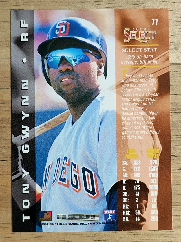 1994 Select #77 Tony Gwynn