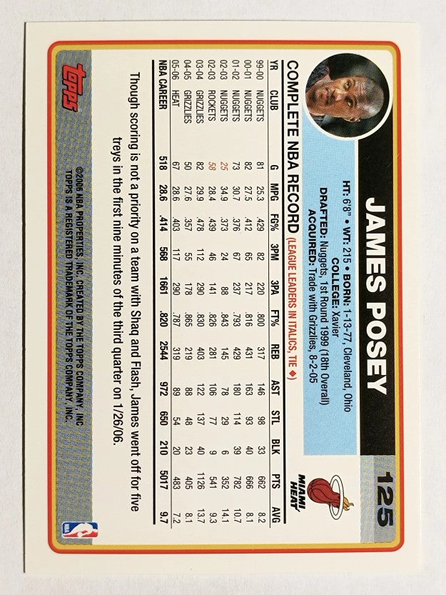 2006-07 Topps #125 James Posey