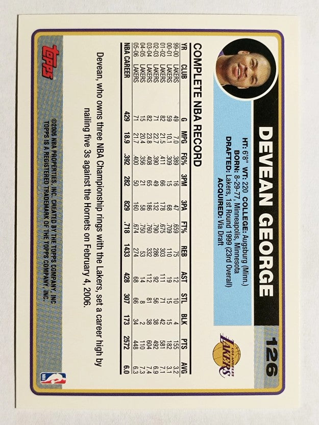 2006-07 Topps #126 Devean George