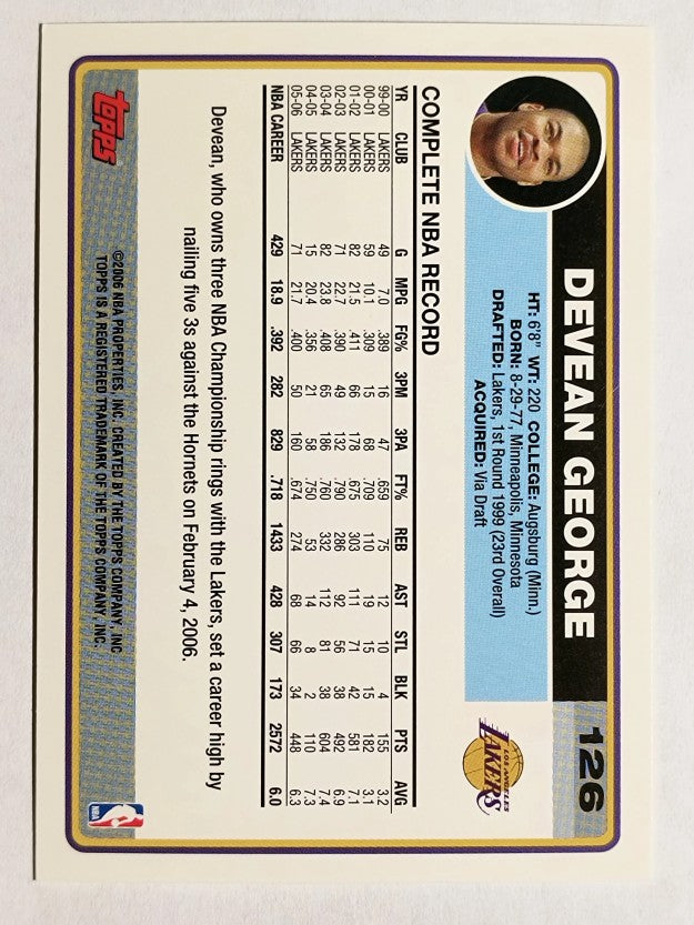 2006-07 Topps #126 Devean George