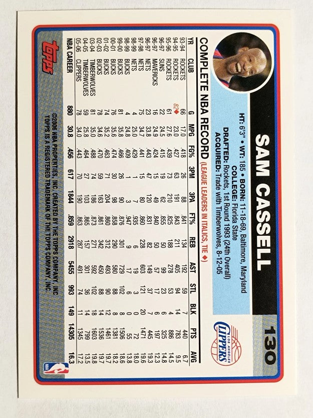 2006-07 Topps #130 Sam Cassell