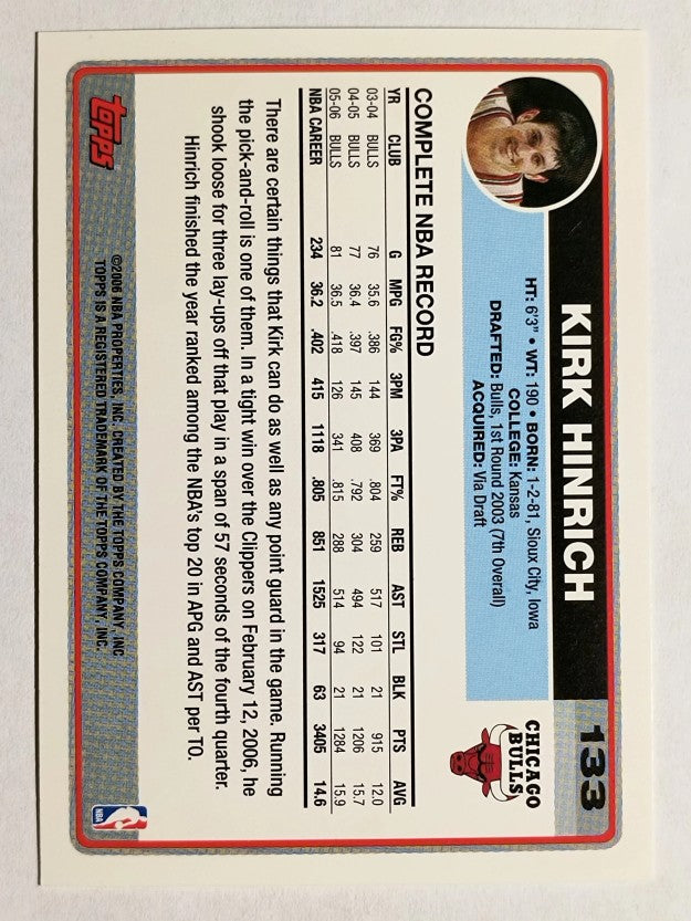 2006-07 Topps #133 Kirk Hinrich