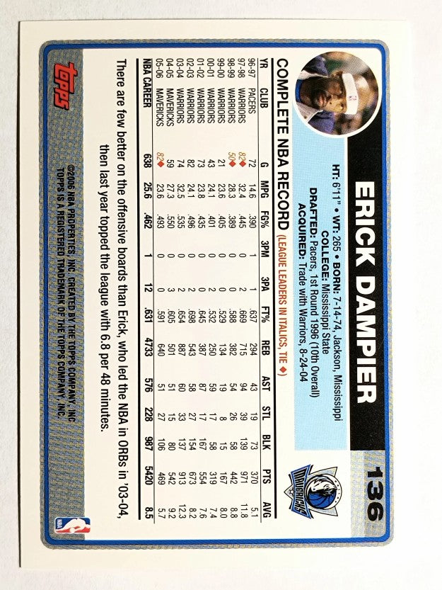 2006-07 Topps #136 Erick Dampier