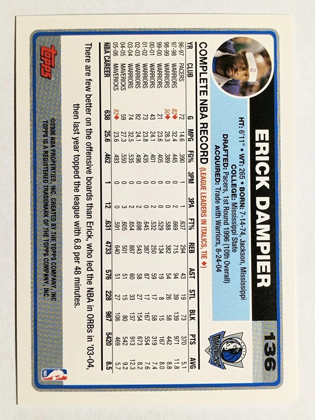2006-07 Topps #136 Erick Dampier