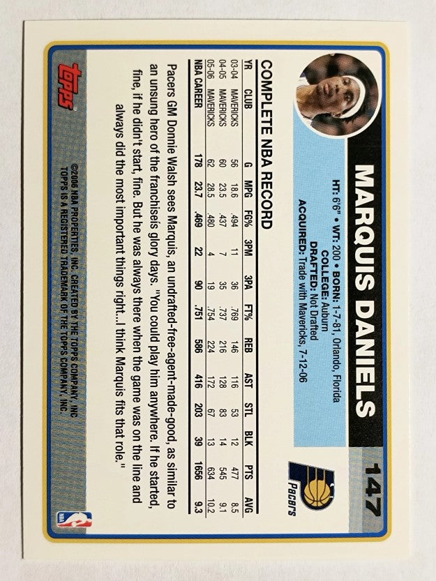 2006-07 Topps #147 Marquis Daniels