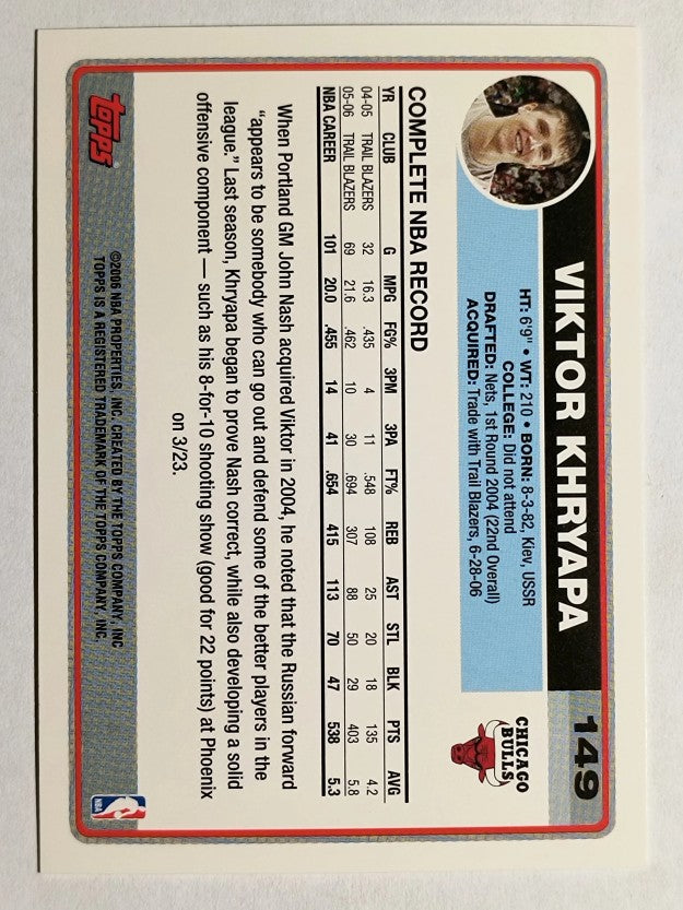 2006-07 Topps #149 Viktor Khryapa