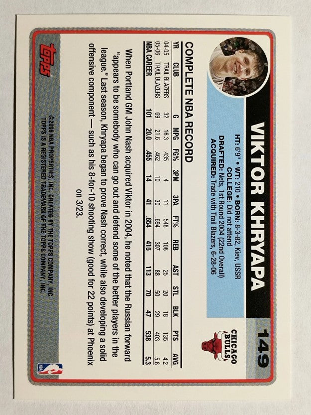 2006-07 Topps #149 Viktor Khryapa