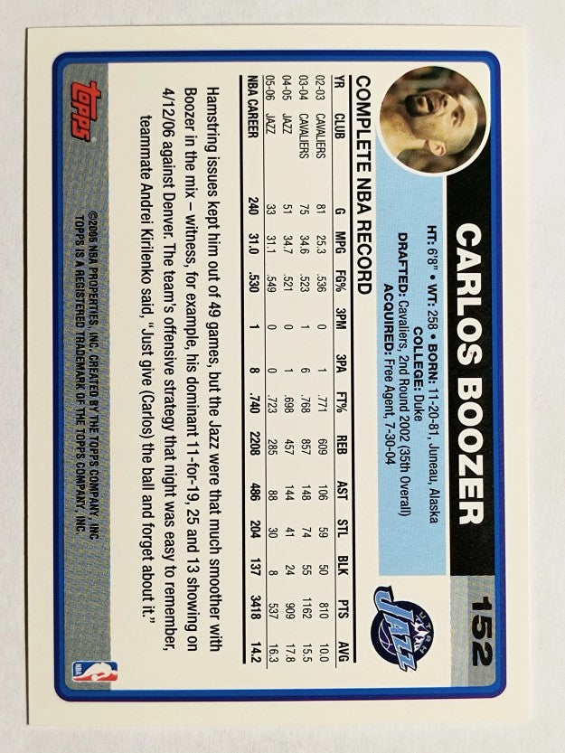 2006-07 Topps #152 Carlos Boozer