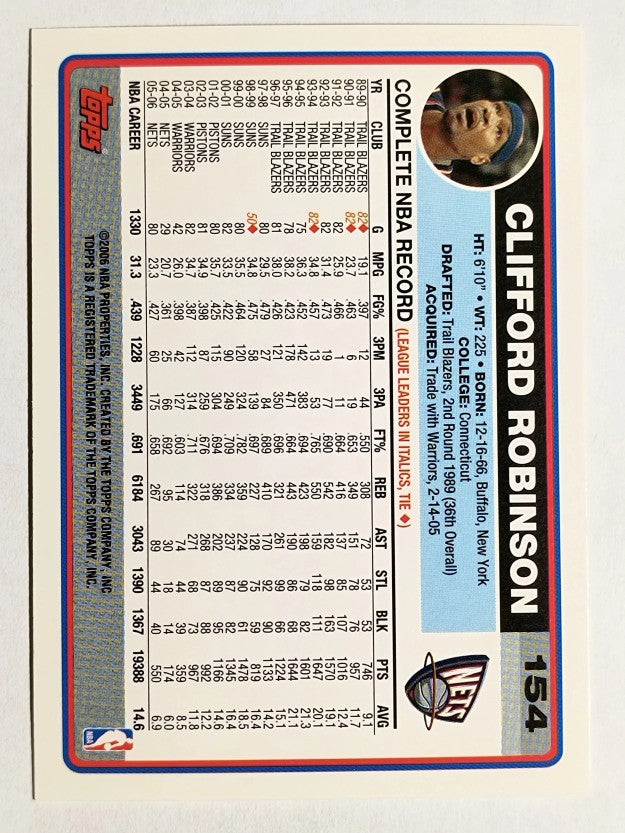 2006-07 Topps #154 Clifford Robinson