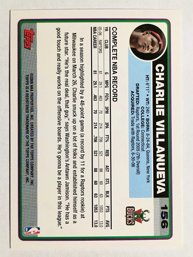 2006-07 Topps #156 Charlie Villanueva