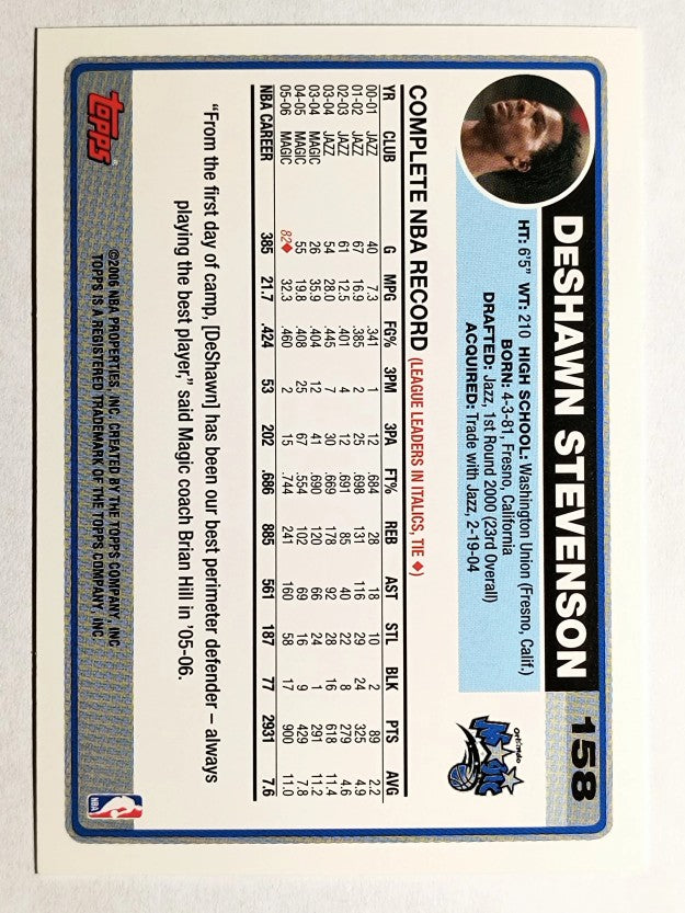 2006-07 Topps #158 DeShawn Stevenson