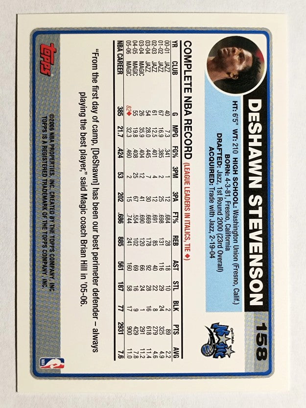 2006-07 Topps #158 DeShawn Stevenson