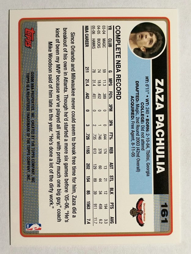 2006-07 Topps #161 Zaza Pachulia