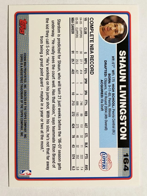 2006-07 Topps #164 Shaun Livingston