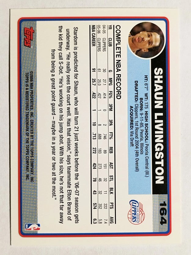 2006-07 Topps #164 Shaun Livingston