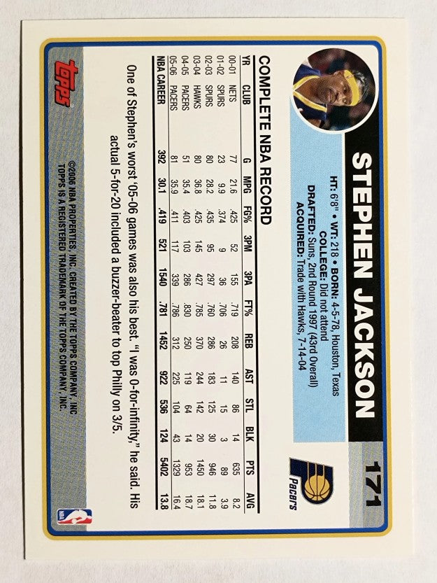 2006-07 Topps #171 Stephen Jackson