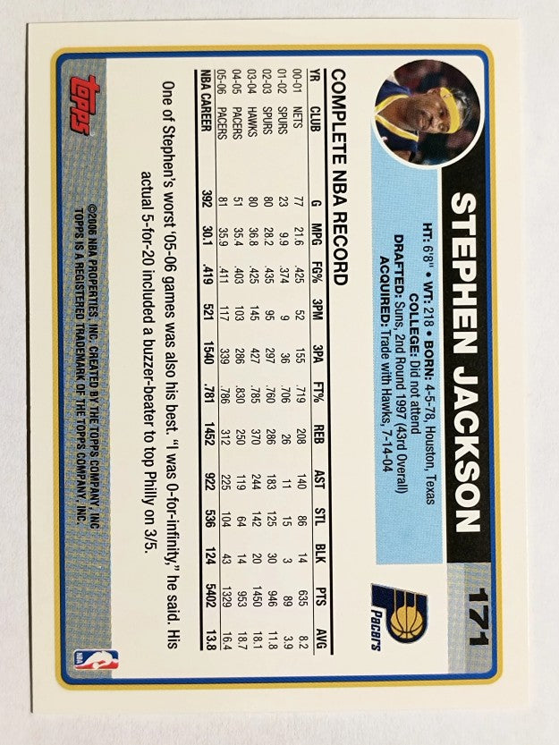 2006-07 Topps #171 Stephen Jackson