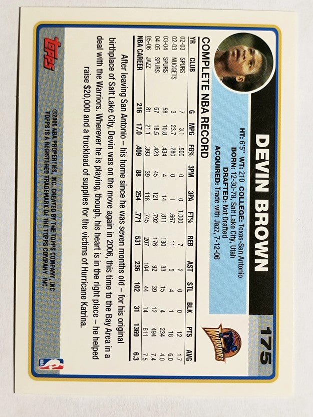 2006-07 Topps #175 Devin Brown