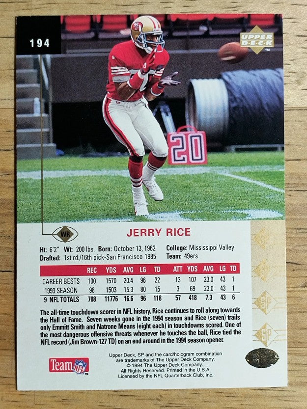 1994 SP #194 Jerry Rice