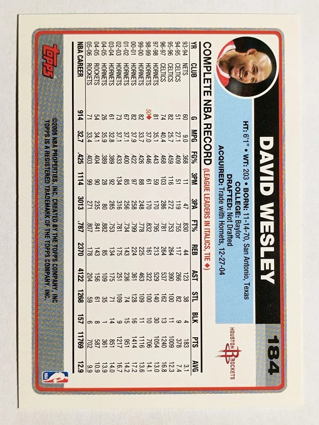 2006-07 Topps #184 David Wesley