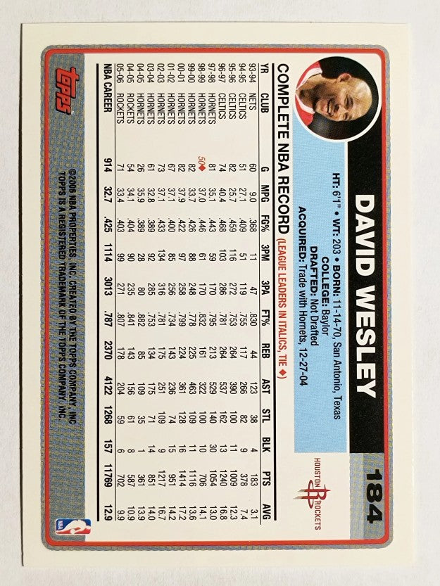 2006-07 Topps #184 David Wesley