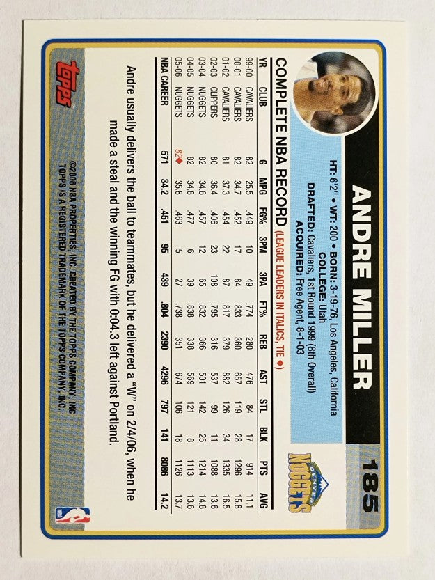 2006-07 Topps #185 Andre Miller