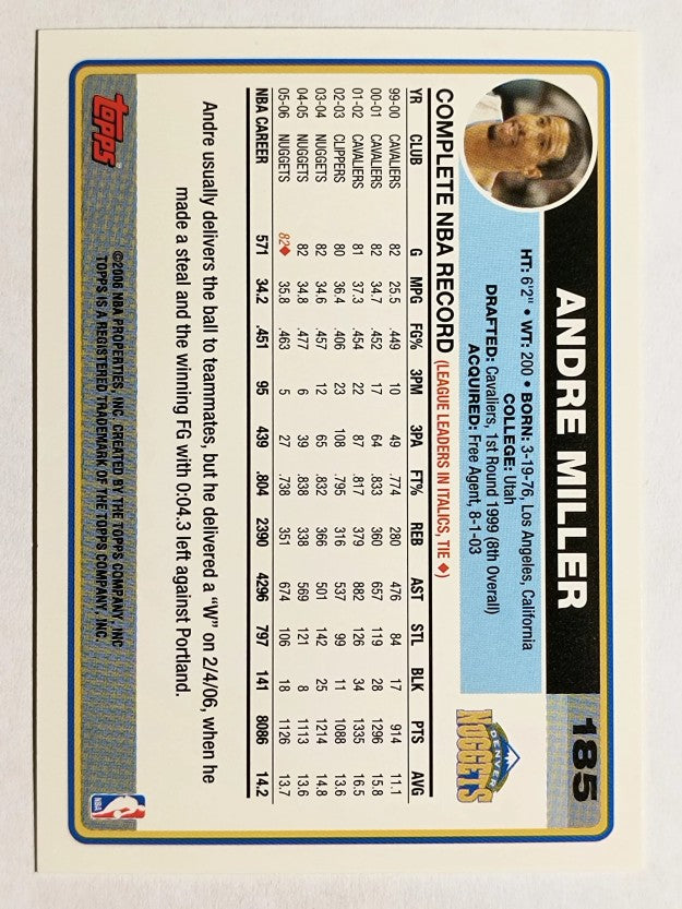 2006-07 Topps #185 Andre Miller