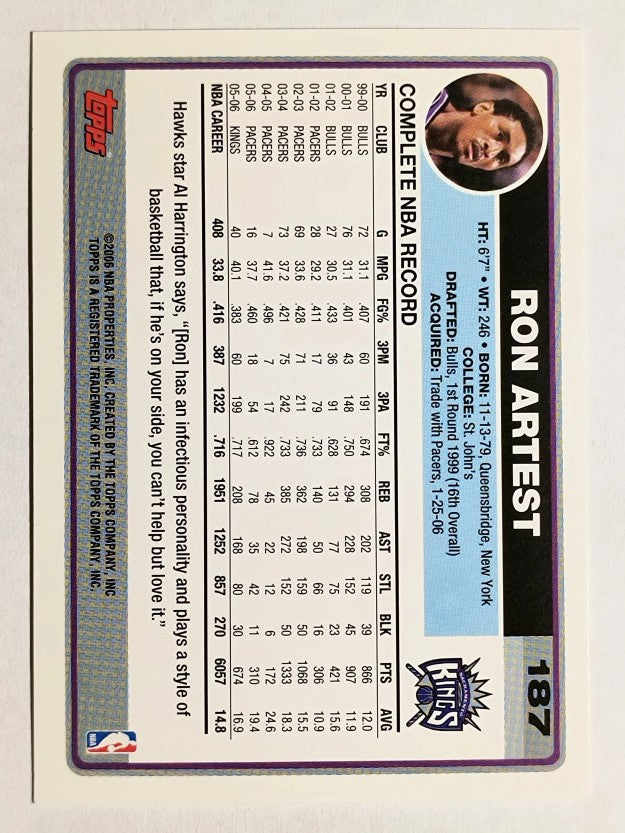 2006-07 Topps #187 Ron Artest