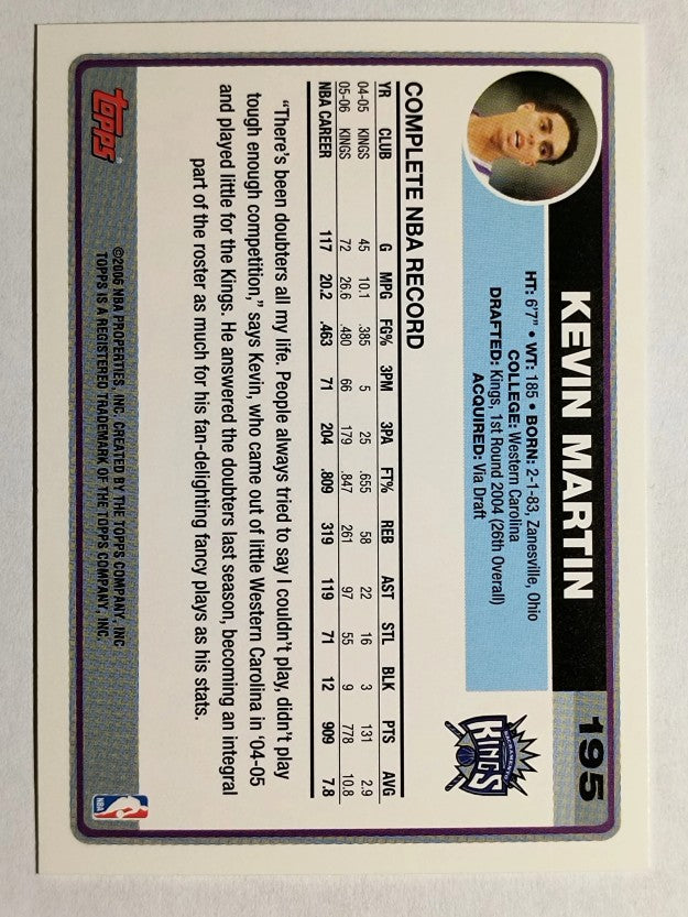 2006-07 Topps #195 Kevin Martin